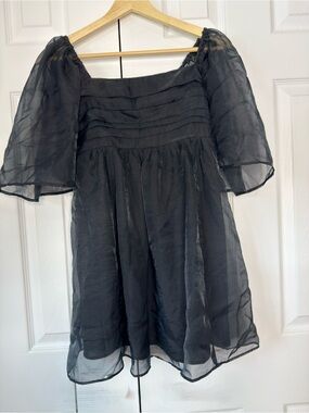 Abercrombie Black Puff-Sleeve Party Dress